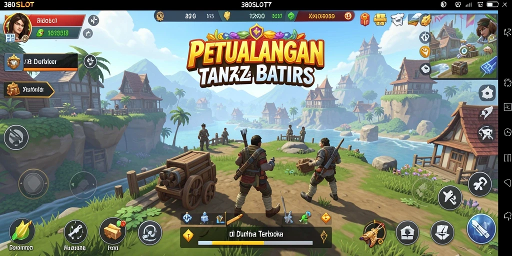 Tangkapan layar gameplay 380SLOT menunjukkan petualangan di dunia terbuka yang luas.