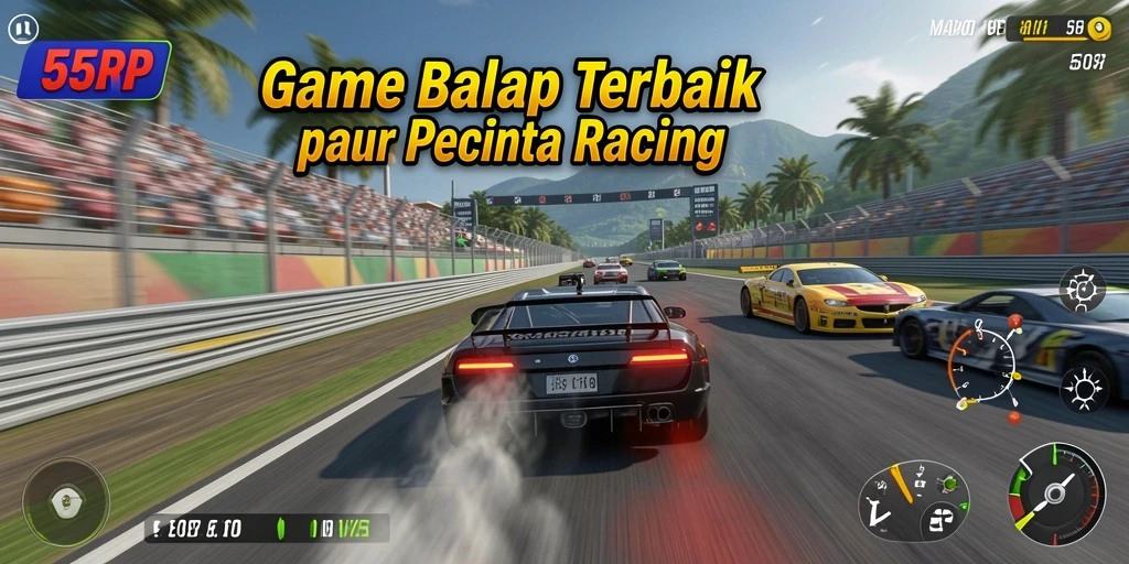 Screenshot menampilkan pengalaman balapan seru di 55RP.