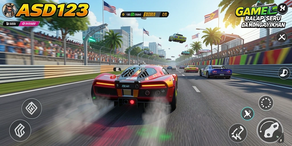 Tampilan seru gameplay Racing dalam ASD123 yang mendebarkan.