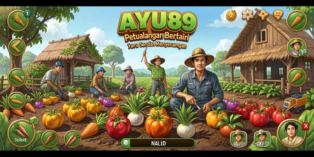 Tampilan gameplay AYU89 yang menarik dengan ladang yang subur.