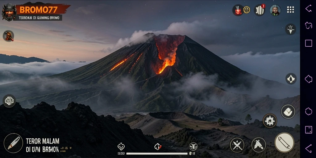 Gameplay menegangkan di BROMO77 dengan suasana menyeramkan