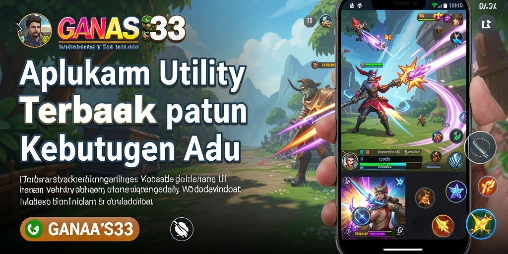 Tangkapan layar utama GANAS33 yang menunjukkan fitur aplikasi Utility yang kuat.