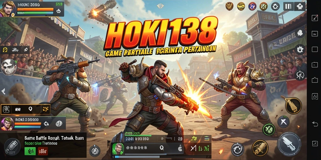 Tangkapan layar utama HOKI138 menampilkan momen pertarungan intens di arena Battle Royale.