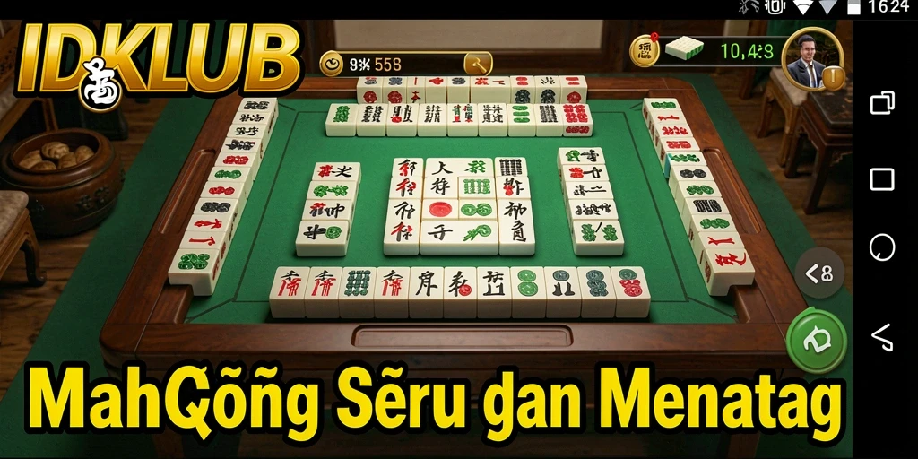Tampilan dinamis dari gameplay Mahjong di IDKLUB