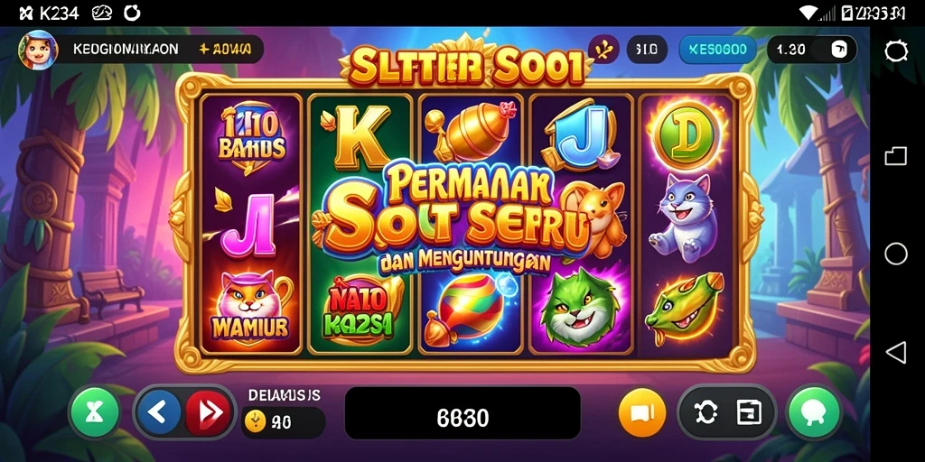 Screenshot gameplay K234 menampilkan keseruan putaran Slot.
