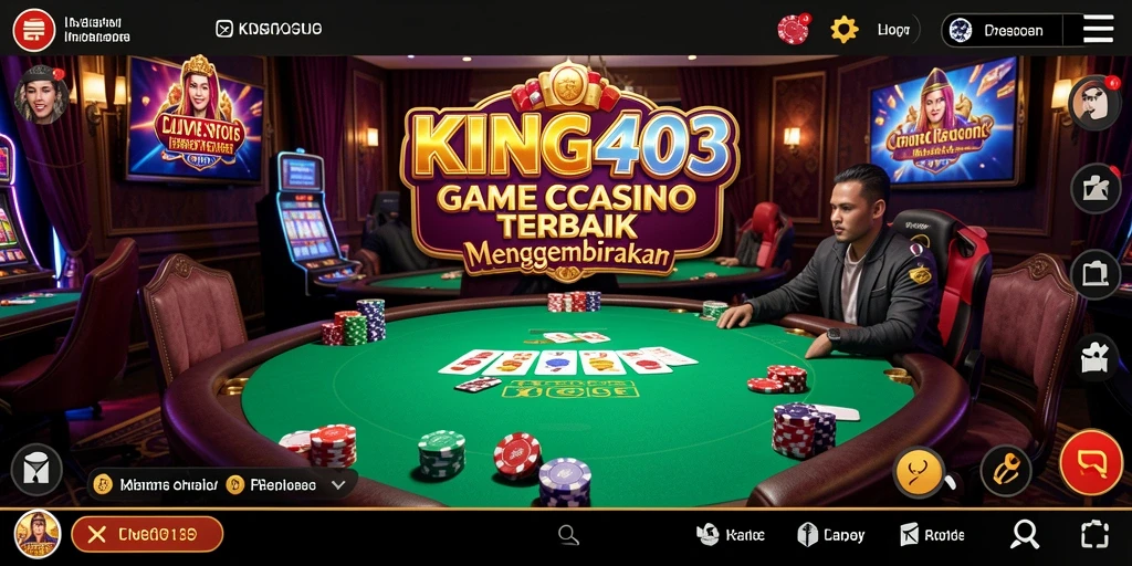 Tangkapan layar KING403 yang menunjukkan dealer profesional dan permainan Live Casino menarik.