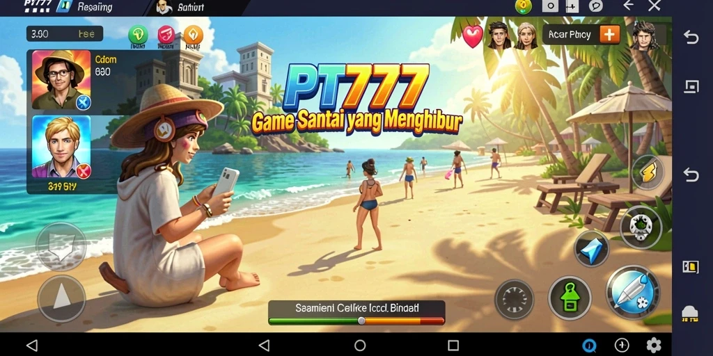 Screenshot gameplay PT777 dengan grafis cerah dan karakter menarik.