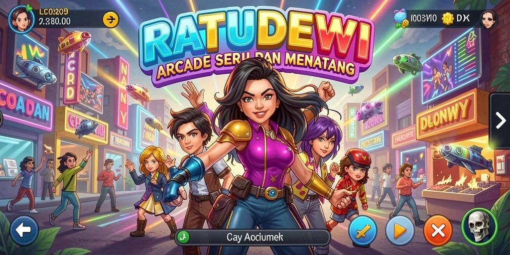 Tampilan gameplay RATUDEWI yang mengasyikkan dan penuh warna.