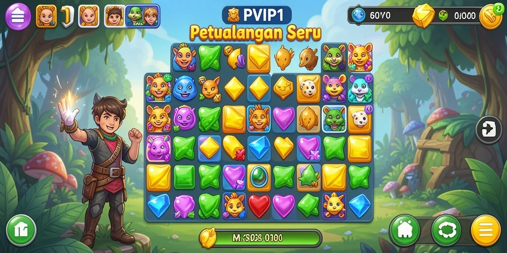 Tampilkan gameplay seru RPVIP1 dengan kombinasi Match-3.