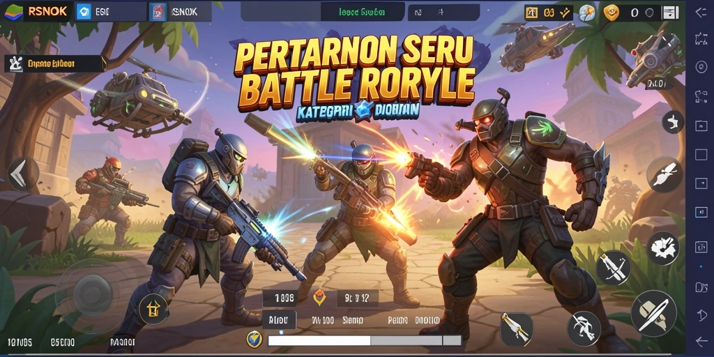 Tampilan gameplay RSNOK dengan pertarungan seru di arena Battle Royale.