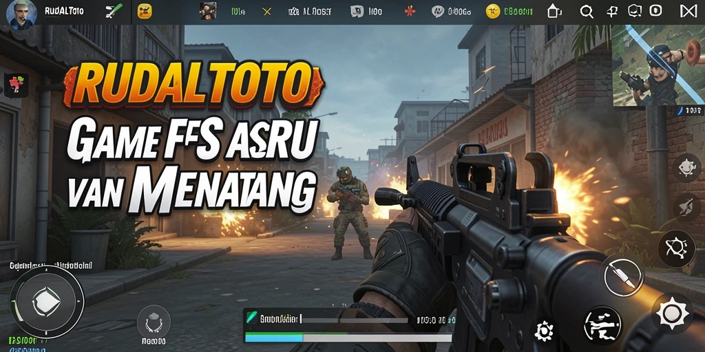 Screenshot gameplay dari RUDALTOTO yang menunjukkan aksi tembak-menembak seru.